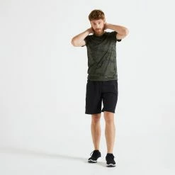 Domyos 500, Slim-Fit Technical Fitness T-Shirt, Men's Exercise & Fitness Apparel