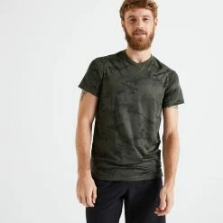 Domyos 500, Slim-Fit Technical Fitness T-Shirt, Men's Exercise & Fitness Apparel