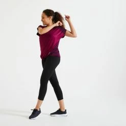 Exercise & Fitness Apparel Domyos 120, Fitness Cardio Training T-Shirt, Women's