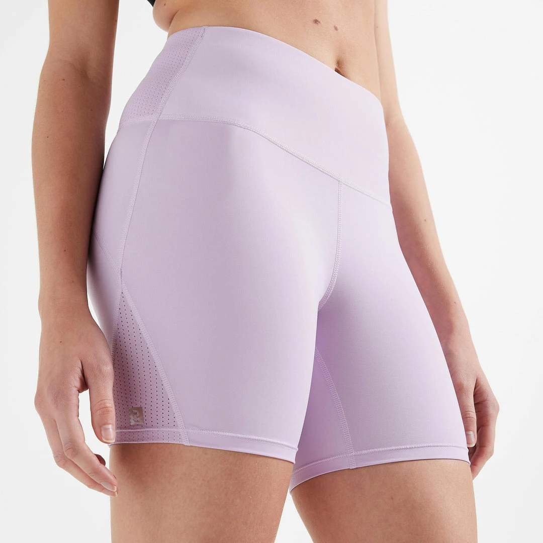 Domyos Shaping High-Waisted Fitness Cardio Shorts - Lilac
