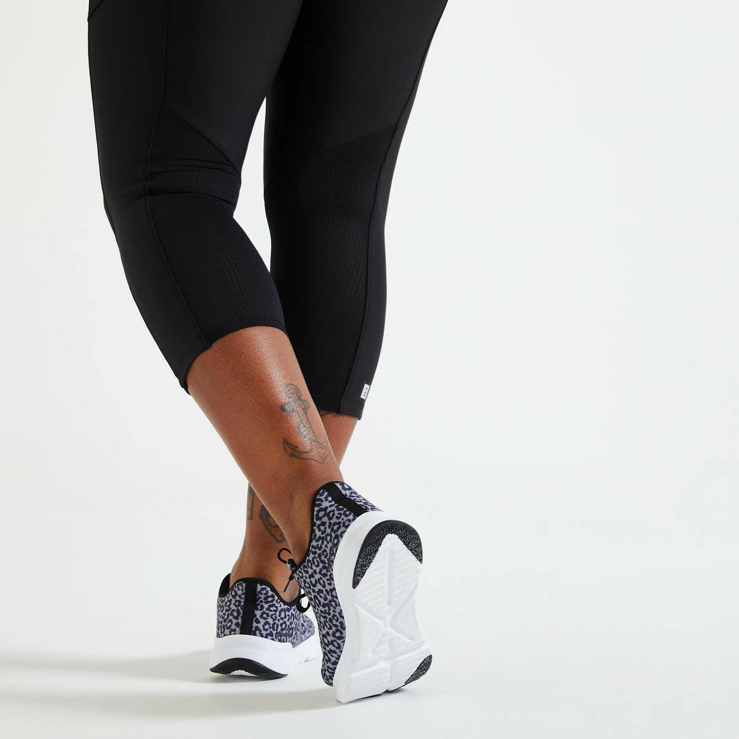 Domyos FLE120, Short Fitness Leggings With Phone Pocket, Women's