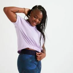 Domyos Exercise & Fitness Apparel Loose Cropped Fitness T-Shirt, Women's