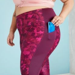 Exercise & Fitness Apparel Domyos PLUS SIZE , Fitness Leggings With Phone Pocket, Women's Up To 5XL