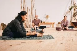 Kimjaly Gentle Yoga Comfort Mat 173 Cm ⨯ 61 Cm ⨯ 8 Mm - Dark Blue Palms