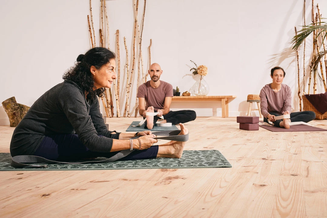 Kimjaly Gentle Yoga Comfort Mat 173 Cm ⨯ 61 Cm ⨯ 8 Mm - Dark Blue Palms