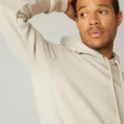 Domyos Men's Long Hoodie Warm 500 - Linen