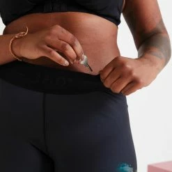 Exercise & Fitness Apparel Domyos FLE500, High-Waisted Short Fitness Leggings, Women's