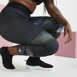 Exercise & Fitness Apparel Domyos FLE500, High-Waisted Short Fitness Leggings, Women's