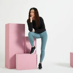 Domyos Exercise & Fitness Apparel FTI500A, High-Waisted Shaping Fitness Leggings, Women's