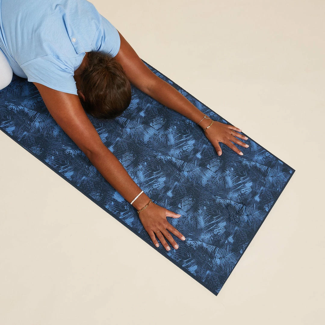 Kimjaly Gentle Yoga Comfort Mat 173 Cm ⨯ 61 Cm ⨯ 8 Mm - Dark Blue Palms