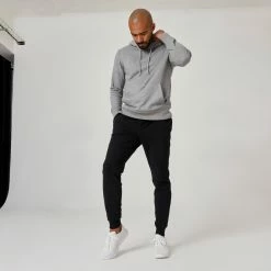 Domyos Slim-Fit Cotton Jogging Pants, Men's Exercise & Fitness Apparel