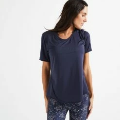 Domyos Breathable Slim Fit Workout T-Shirt, Women’s Exercise & Fitness Apparel