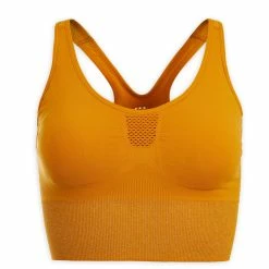 Kimjaly Long Dynamic Yoga Sports Bra - Ochre