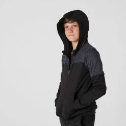 Domyos Warm Breathable Stretchy Hooded Gym Sweatshirt, Kids' Exercise & Fitness Apparel
