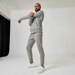 Domyos Slim-Fit Cotton Jogging Pants, Men's Exercise & Fitness Apparel