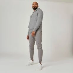 Domyos Slim-Fit Cotton Jogging Pants, Men's Exercise & Fitness Apparel