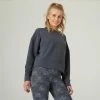 Domyos Women's Loose Fitness Sweatshirt 120 - Abyss Grey Exercise & Fitness Apparel