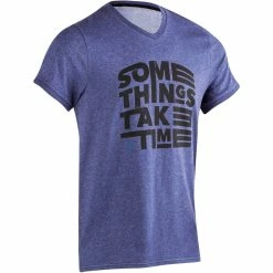 Domyos Men's Gym & Pilates Slim-Fit Cotton T-Shirt