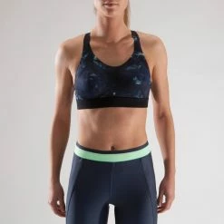 Domyos Exercise & Fitness Apparel Women's Cardio Fitness Zip-Up Bra Energy 500