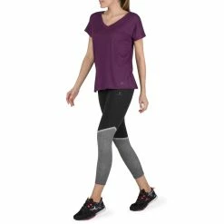 Domyos Short-Sleeve Athletic V-Neck T-Shirt, Women's