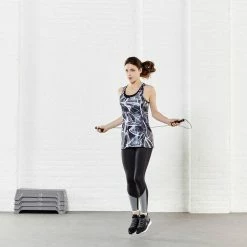 Domyos Women's Cardio Fitness Contrasting Wide Waistband Leggings Energy