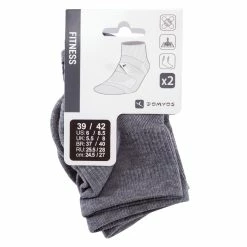 Exercise & Fitness Apparel Domyos Fitness Cardio Training Short Socks, 2-Pack