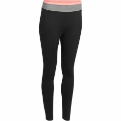 Domyos Women's Cardio Fitness Contrasting Polyester Waistband Leggings Energy