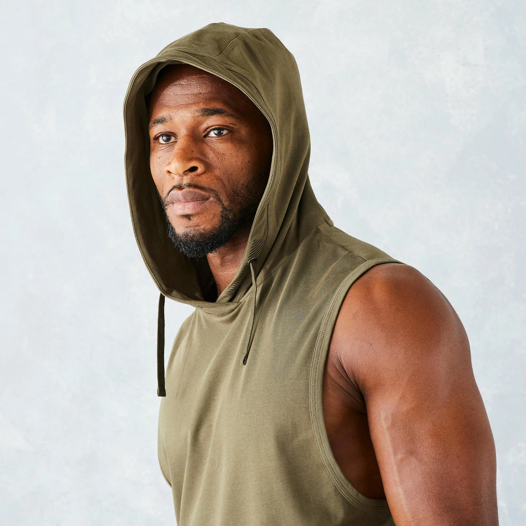 Domyos, Sleeveless Hooded Weight Training T-Shirt, Men's