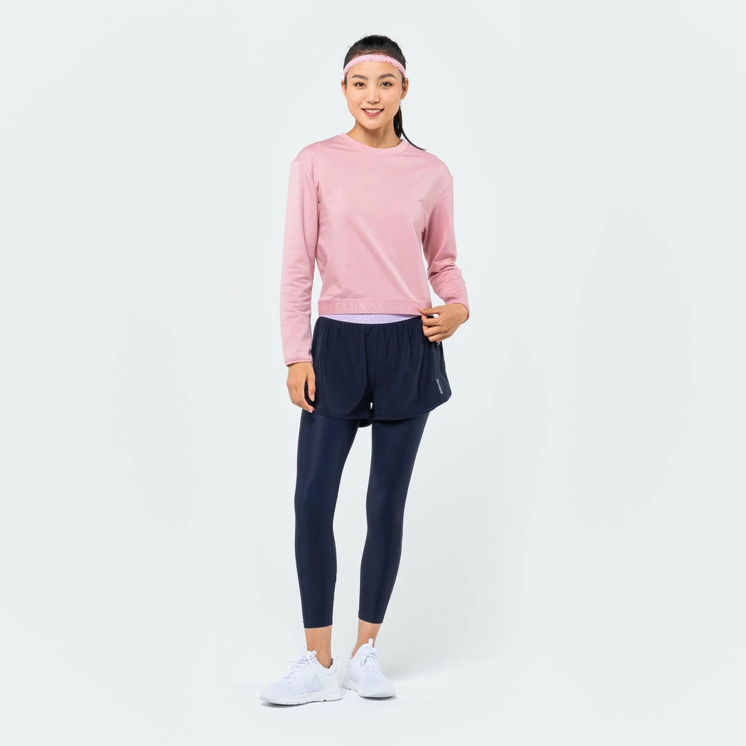 Domyos 500, Cropped Long Sleeve Fitness Sweatshirt Exercise & Fitness Apparel