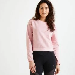 Domyos 500, Cropped Long Sleeve Fitness Sweatshirt Exercise & Fitness Apparel