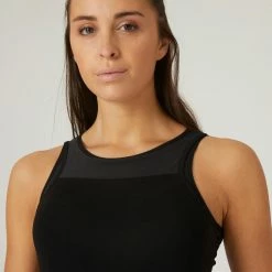 Domyos 900, Stretchy Cotton Fitness Tank Top With Built-in Bra