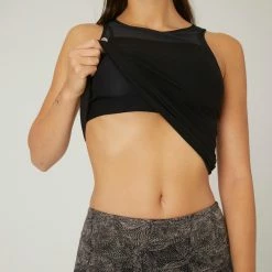 Domyos 900, Stretchy Cotton Fitness Tank Top With Built-in Bra