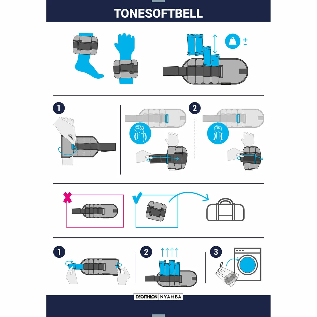 Weight Training Gear Nyamba, Wrist And Ankle Adjustable Weights 1.1 Lbs To 4.4lbs