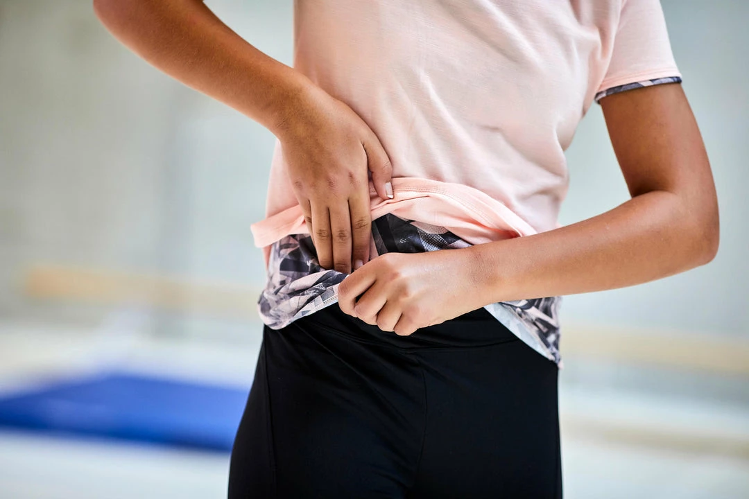 Exercise & Fitness Apparel Domyos 500, Breathable Cotton Short-Sleeved Gym T-Shirt, Kids'