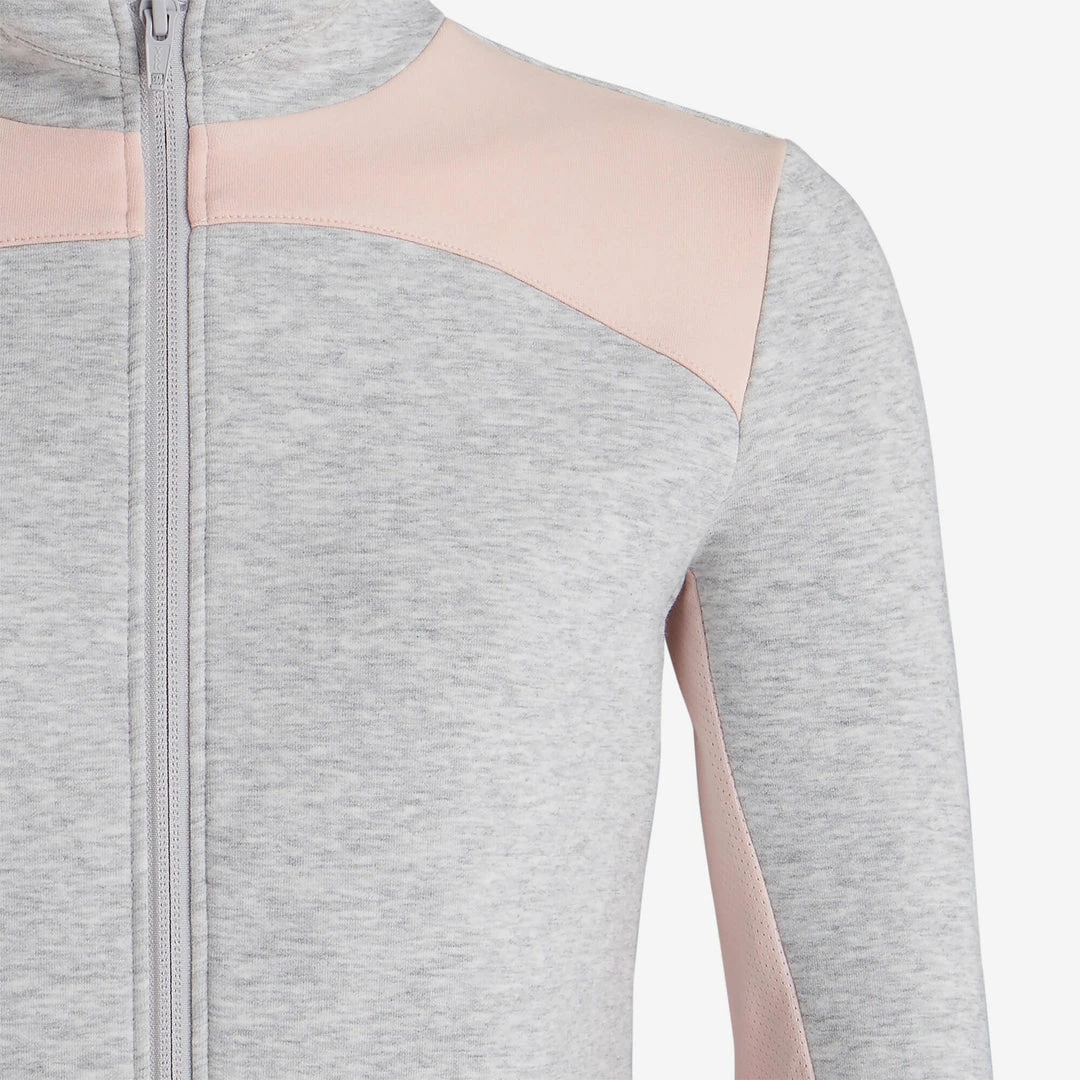 Exercise & Fitness Apparel Domyos 500, Warm Breathable Hooded Cotton Gym Jacket, Girls'