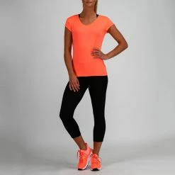 Domyos 100, Cardio Workout T-Shirt, Women's Exercise & Fitness Apparel