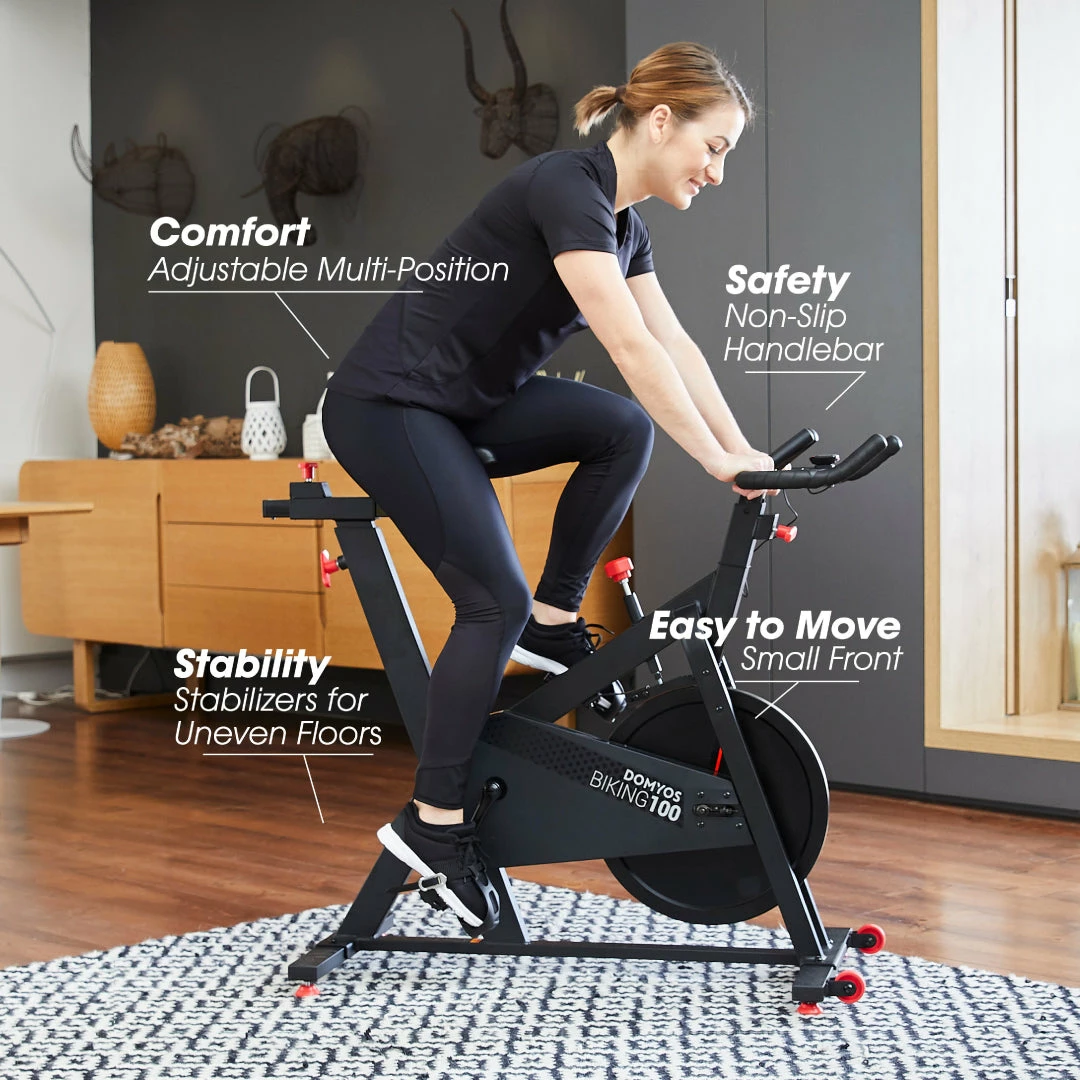 Domyos 100 Essential, Indoor Stationary Exercise Bike Cardio Machines & Equipment