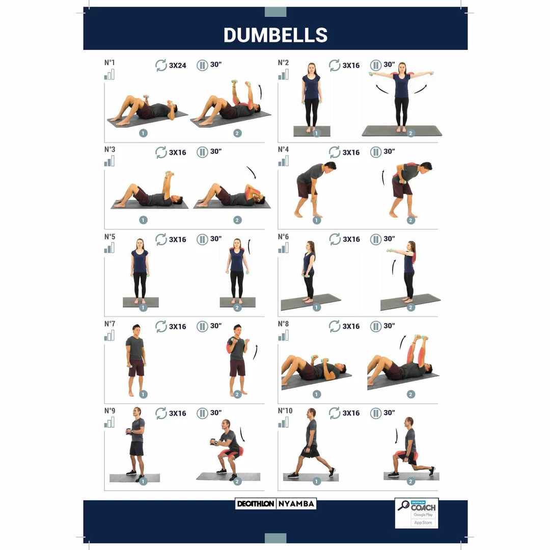 Nyamba, 1.1 To 11 Lb Coated Fitness Dumbbells, 2-Pack Weight Training Gear