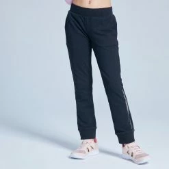 Domyos 100, Warm French Terry Jogging Pants, Girls'