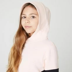 Exercise & Fitness Apparel Domyos 500, Warm Hooded Zip-Pocket Gym Sweatshirt, Girls'