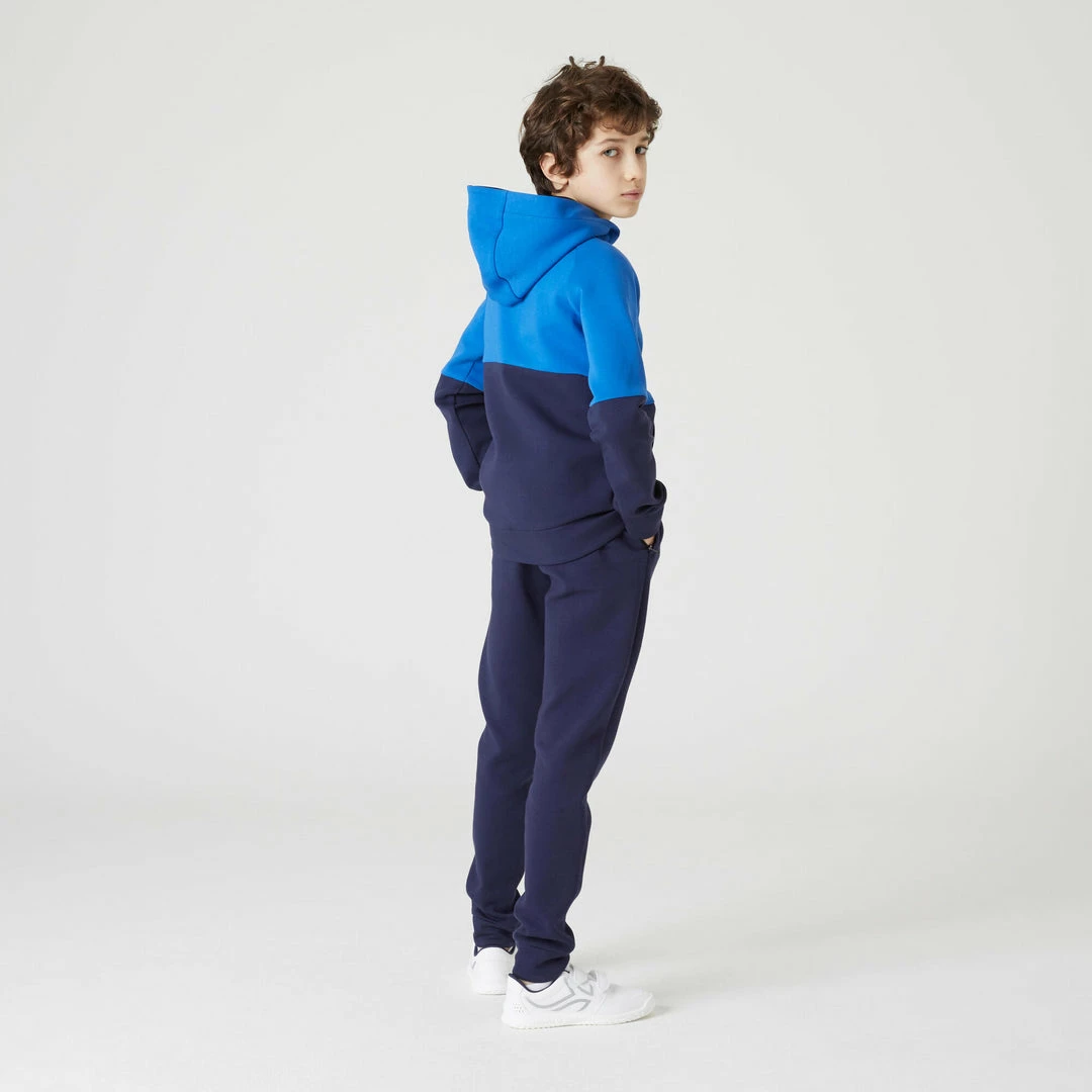 Domyos Exercise & Fitness Apparel Quechua 500, Warm Hooded Zip-Pocket Gym Sweatshirt, Boys'