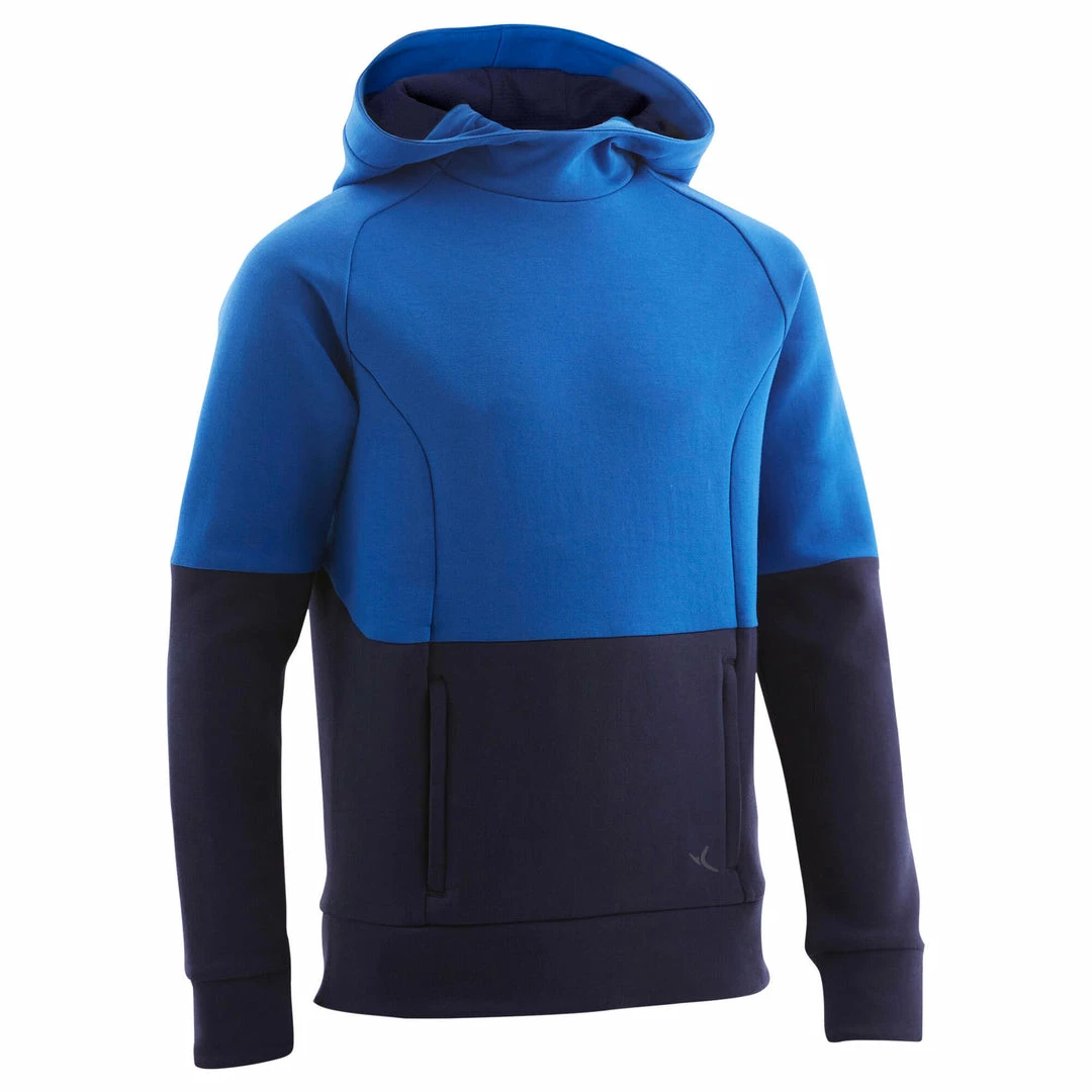 Domyos Exercise & Fitness Apparel Quechua 500, Warm Hooded Zip-Pocket Gym Sweatshirt, Boys'