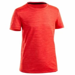 Exercise & Fitness Apparel Domyos S500, Breathable Synthetic Short-Sleeved Gym T-Shirt, Kids'