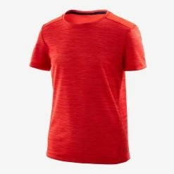 Exercise & Fitness Apparel Domyos S500, Breathable Synthetic Short-Sleeved Gym T-Shirt, Kids'