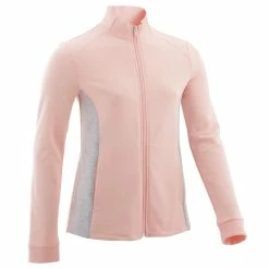 Domyos 100, Warm French Terry Gym Jacket, Girls'