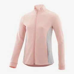 Domyos 100, Warm French Terry Gym Jacket, Girls'