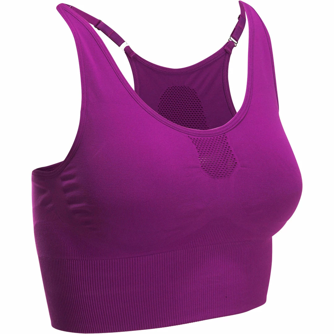 Domyos Exercise & Fitness Apparel Purple Yoga+ Women's Seamless Sports Bra