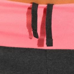 Domyos Women's Organic Cotton Yoga Leggings - Gray/Coral