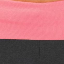 Domyos Women's Organic Cotton Yoga Leggings - Gray/Coral