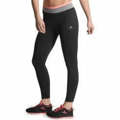 Domyos Women's Cardio Fitness Contrasting Polyester Waistband Leggings Energy
